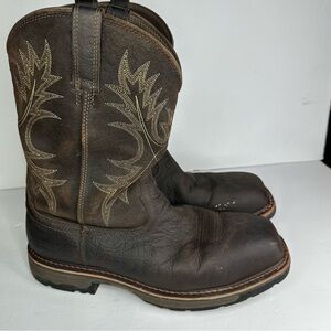 Ariat Composite Toe Waterproof Brown Leather Work Boots Size 12EE